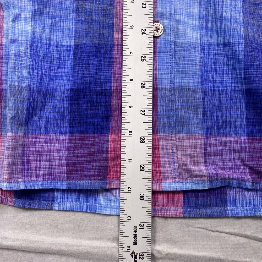 Tommy Bahama Tortola Shirt Mens XL Blue Pink Plaid Cotton Tencel Long Sleeve - Picture 8 of 11